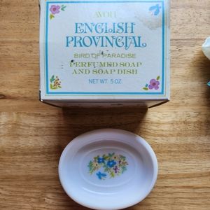 Avon English Provincial Bird of Paradise Perfumed Soap & Dish